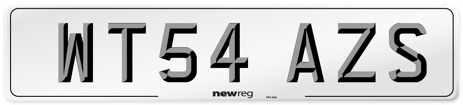 WT54 AZS Number Plate from New Reg